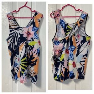 NWT Old Navy Active  Girls Floral Stretchtech tanks size Xl 14/16